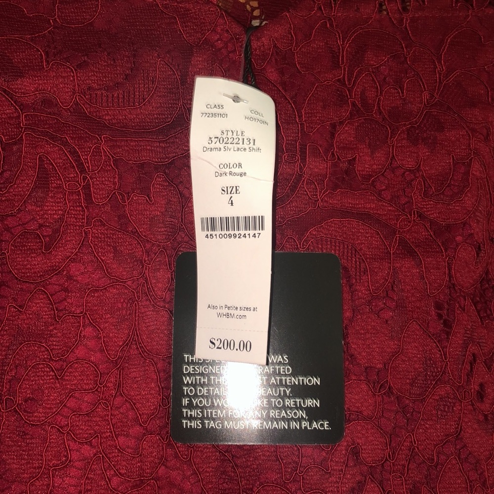 🍷WHBM🍷 PETITE BELL-SLEEVE LACE SHIFT DRESS🍷 - Picture 6 of 11